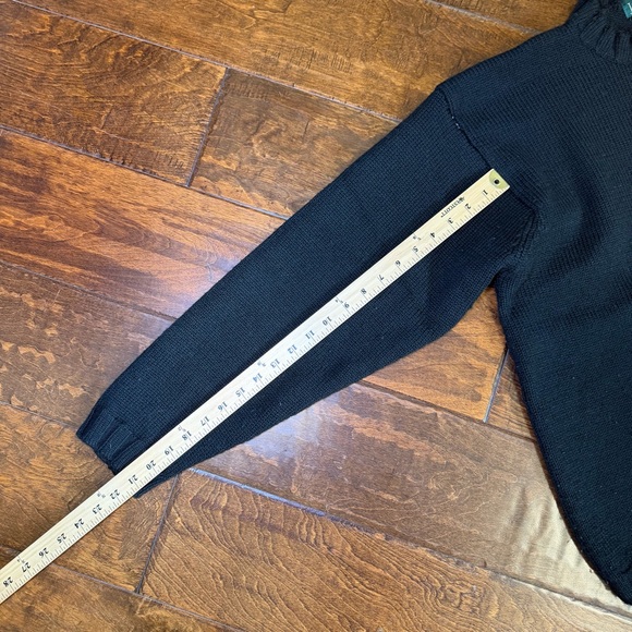 J. Crew Oarsman Knit Fisherman Striped Sweater Black Mens Medium 100% Wool - Picture 5 of 7